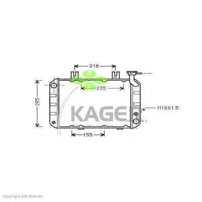 Радиатор, охлаждение двигателя KAGER 313436