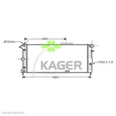 Радиатор, охлаждение двигателя KAGER 31-3468