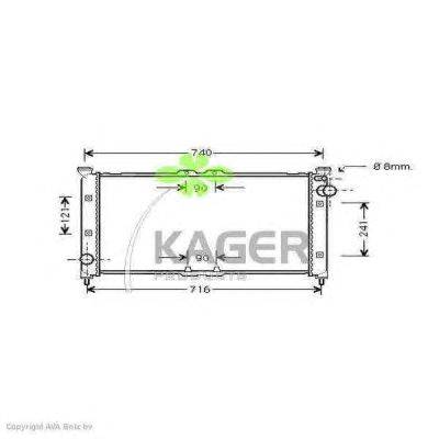 Радиатор, охлаждение двигателя KAGER 313599