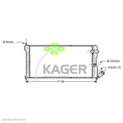 Радиатор, охлаждение двигателя KAGER 313606