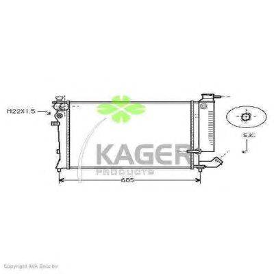 Радиатор, охлаждение двигателя KAGER 313616