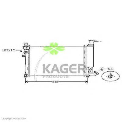 Радиатор, охлаждение двигателя KAGER 313638