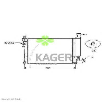 Радиатор, охлаждение двигателя KAGER 313639