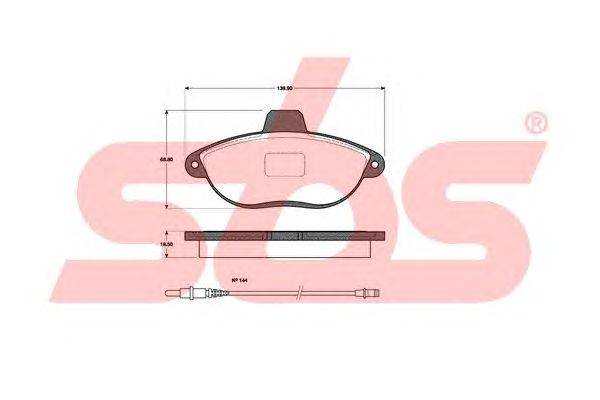 Комплект тормозных колодок, дисковый тормоз sbs 1501221934