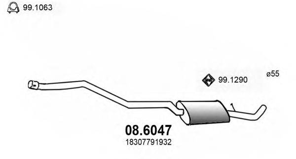 Средний глушитель выхлопных газов ASSO 08.6047