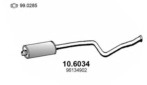 Средний глушитель выхлопных газов ASSO 10.6034