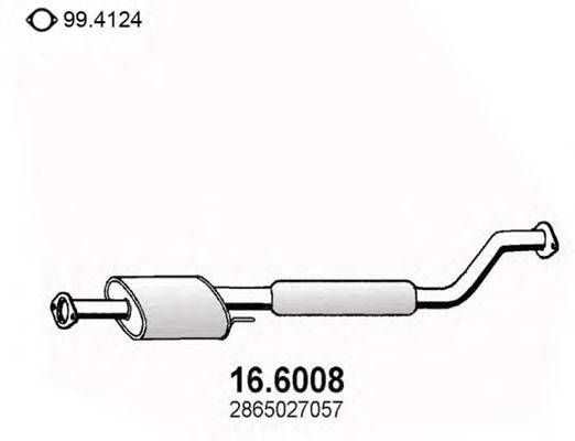 Средний глушитель выхлопных газов ASSO 16.6008