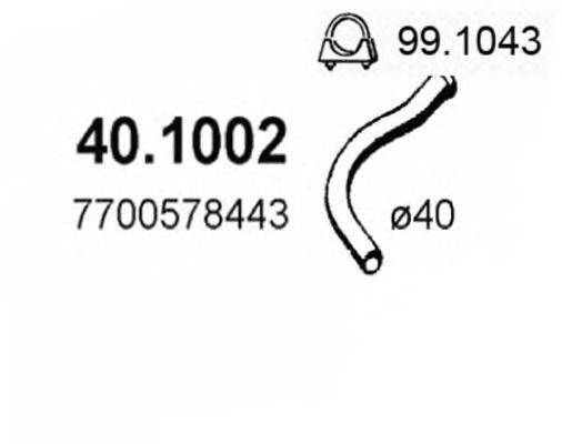 Труба выхлопного газа ASSO 40.1002