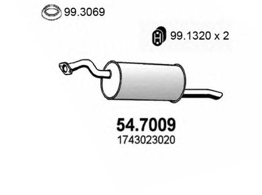 Глушитель выхлопных газов конечный ASSO 54.7009