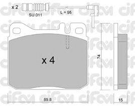 Комплект тормозных колодок, дисковый тормоз CIFAM 822-011-0K
