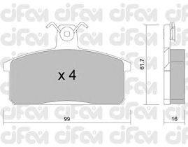 Комплект тормозных колодок, дисковый тормоз CIFAM 822-026-0