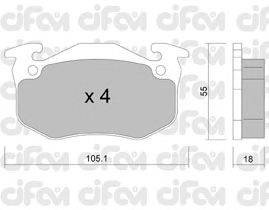 Комплект тормозных колодок, дисковый тормоз CIFAM 822-036-4