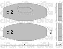 Комплект тормозных колодок, дисковый тормоз CIFAM 822-110-1