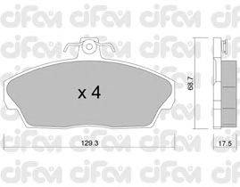 Комплект тормозных колодок, дисковый тормоз CIFAM 822-174-1