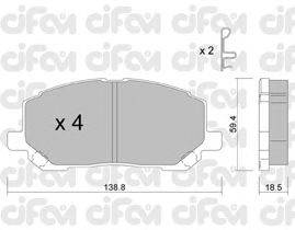 Комплект тормозных колодок, дисковый тормоз CIFAM 822-616-0