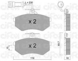 Комплект тормозных колодок, дисковый тормоз CIFAM 822-148-4