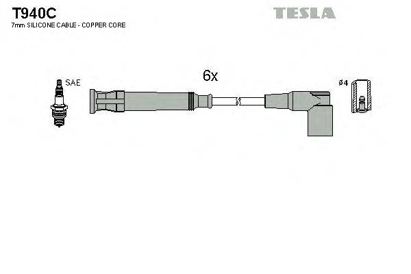 Комплект проводов зажигания TESLA T940C