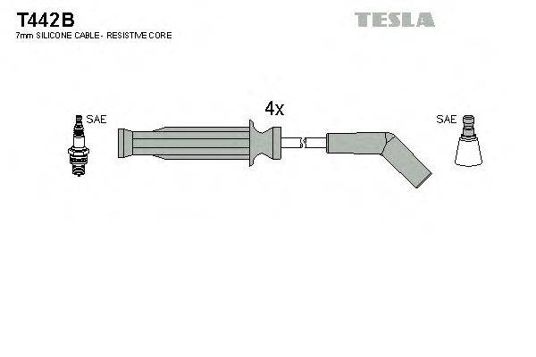 Комплект проводов зажигания TESLA T442B