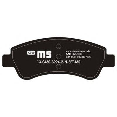 Комплект тормозных колодок, дисковый тормоз MASTER-SPORT 13-0460-3994-2N-SET-MS