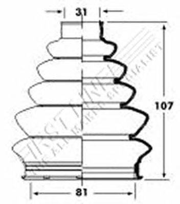 Пыльник, приводной вал FIRST LINE FCB2357