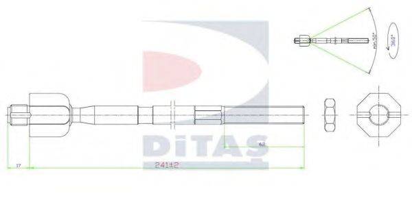 Осевой шарнир, рулевая тяга DITAS A2-5657