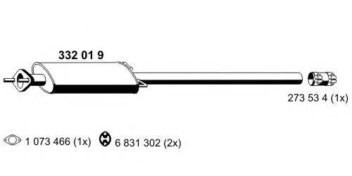 Средний глушитель выхлопных газов ERNST 332019