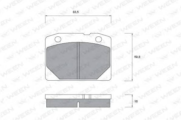 Комплект тормозных колодок, дисковый тормоз WEEN 151-1103