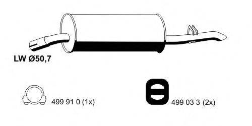 Глушитель выхлопных газов конечный ERNST 024051