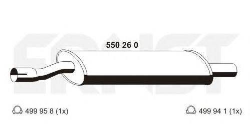 Средний глушитель выхлопных газов ERNST 550260