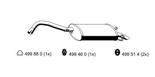 Глушитель выхлопных газов конечный ERNST 342254