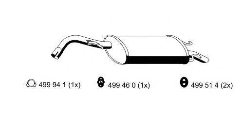 Глушитель выхлопных газов конечный ERNST 342278