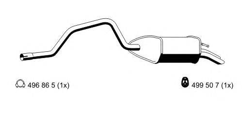 Глушитель выхлопных газов конечный ERNST 343237