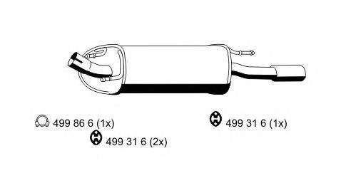 Глушитель выхлопных газов конечный ERNST 310246