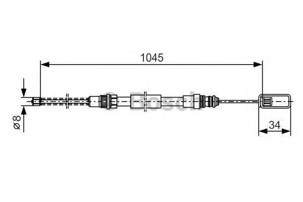 Трос, стояночная тормозная система BOSCH 1987477334