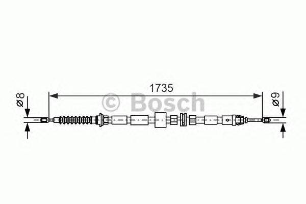 Трос, стояночная тормозная система BOSCH 1987477734