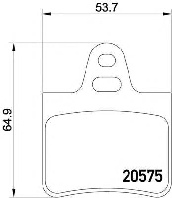 Комплект тормозных колодок, дисковый тормоз HELLA PAGID 20575