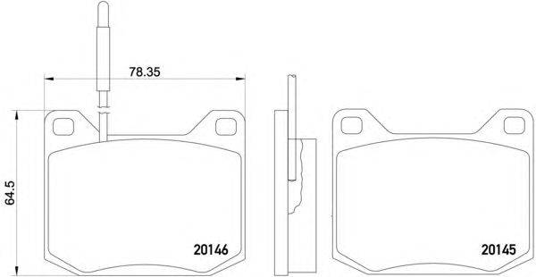 Комплект тормозных колодок, дисковый тормоз HELLA PAGID 20146