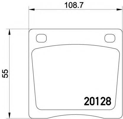 Комплект тормозных колодок, дисковый тормоз HELLA PAGID 20128