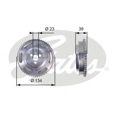 Ременный шкив, коленчатый вал GATES TVD1071