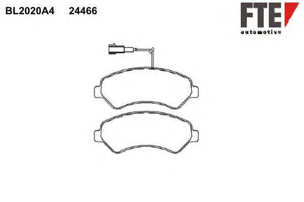 Комплект тормозных колодок, дисковый тормоз FTE BL2020A4