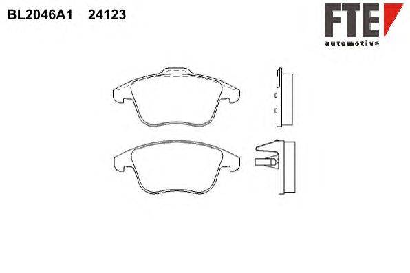 Комплект тормозных колодок, дисковый тормоз FTE BL2046A1