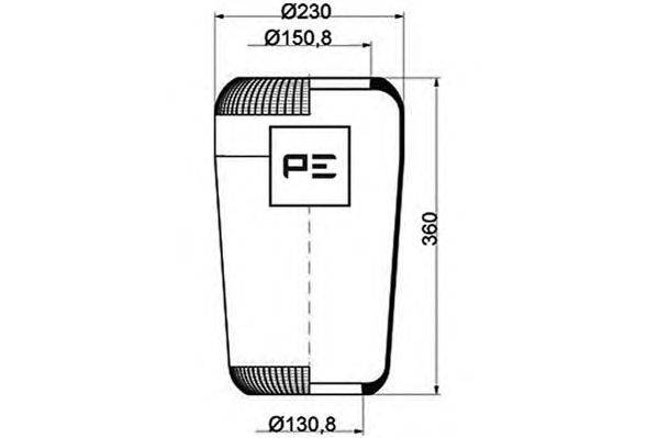 Кожух пневматической рессоры PE Automotive 084.098-70A