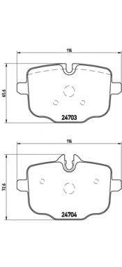 Комплект тормозных колодок, дисковый тормоз BREMBO P 06 061