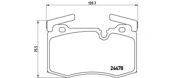 Комплект тормозных колодок, дисковый тормоз BREMBO P06068