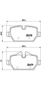 Комплект тормозных колодок, дисковый тормоз BREMBO P 06 080