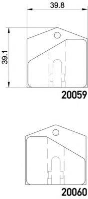 Комплект тормозных колодок, дисковый тормоз MINTEX 20059