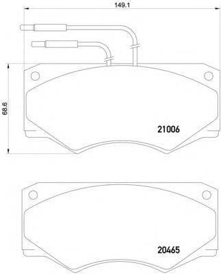 Комплект тормозных колодок, дисковый тормоз MINTEX 21006