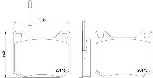 Комплект тормозных колодок, дисковый тормоз HELLA 20146