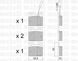 Комплект тормозных колодок, дисковый тормоз METELLI 22-0009-2