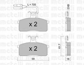 Комплект тормозных колодок, дисковый тормоз METELLI 22-0026-1
